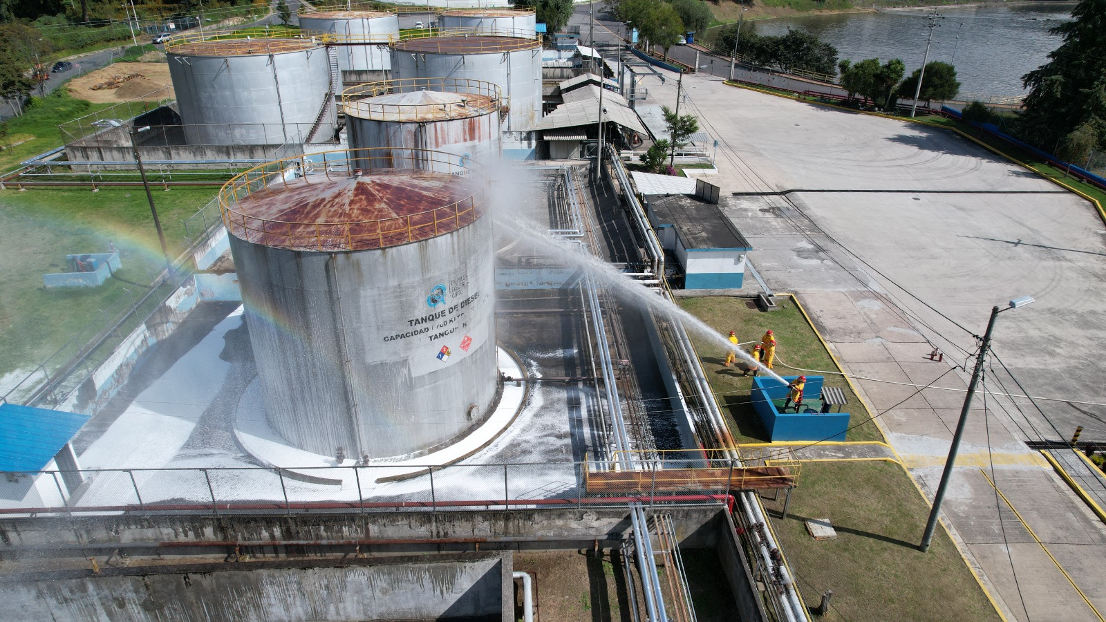 Simulacro de conato de incendio en la Central Termoeléctrica Gualberto Hernández.