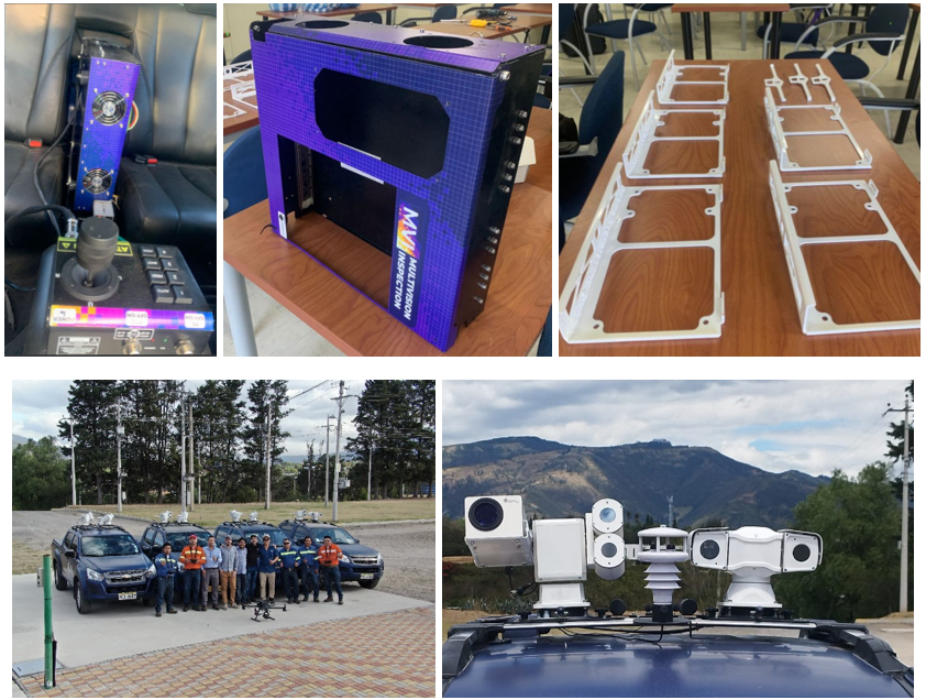 Equipo tecnológico instalado en vehículos para detectar puntos calientes.