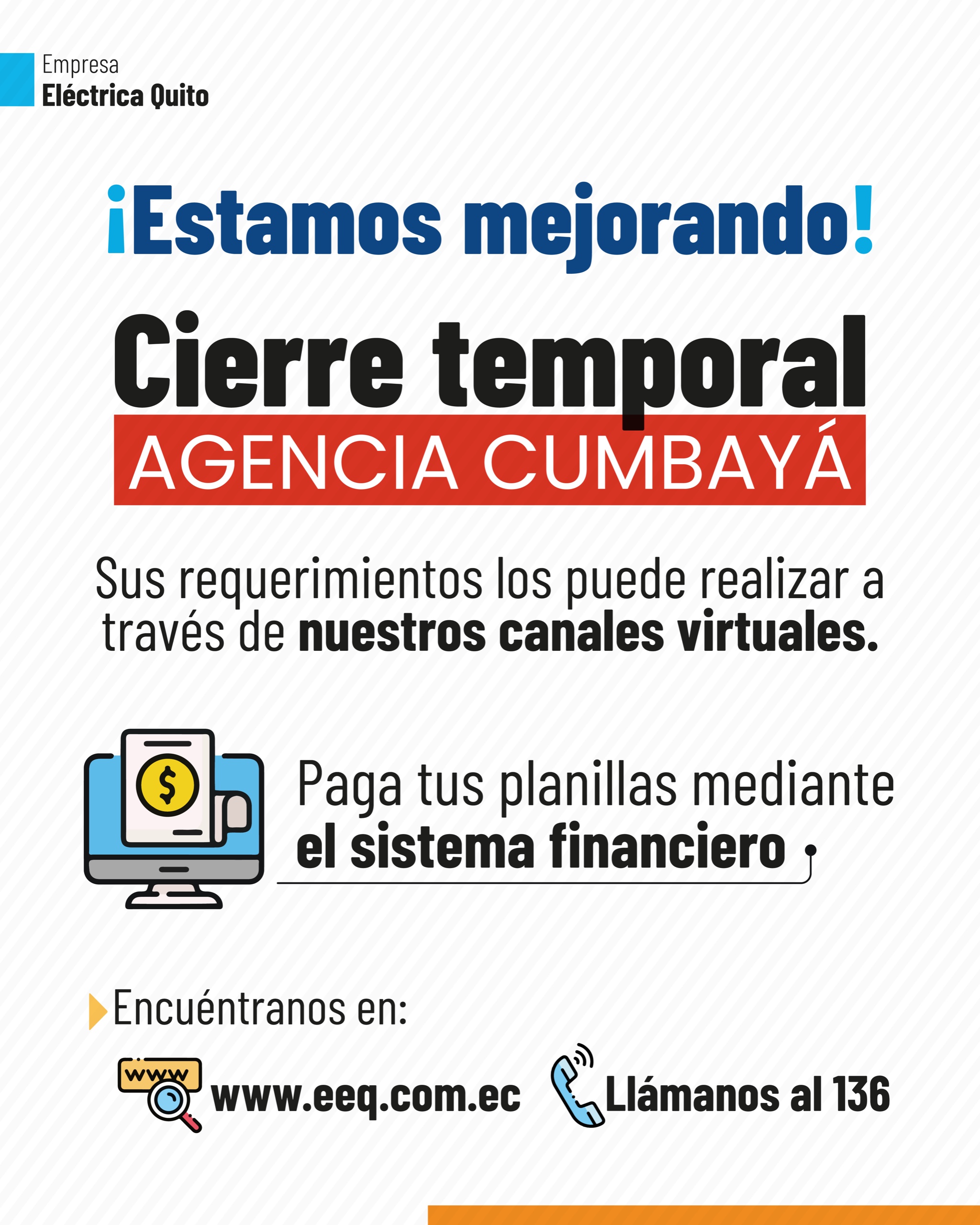 Comunicado sobre cierre temporal – Agencia Cumbayá